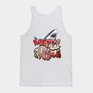 Merry Sharkmas funny Christmas Tank Top